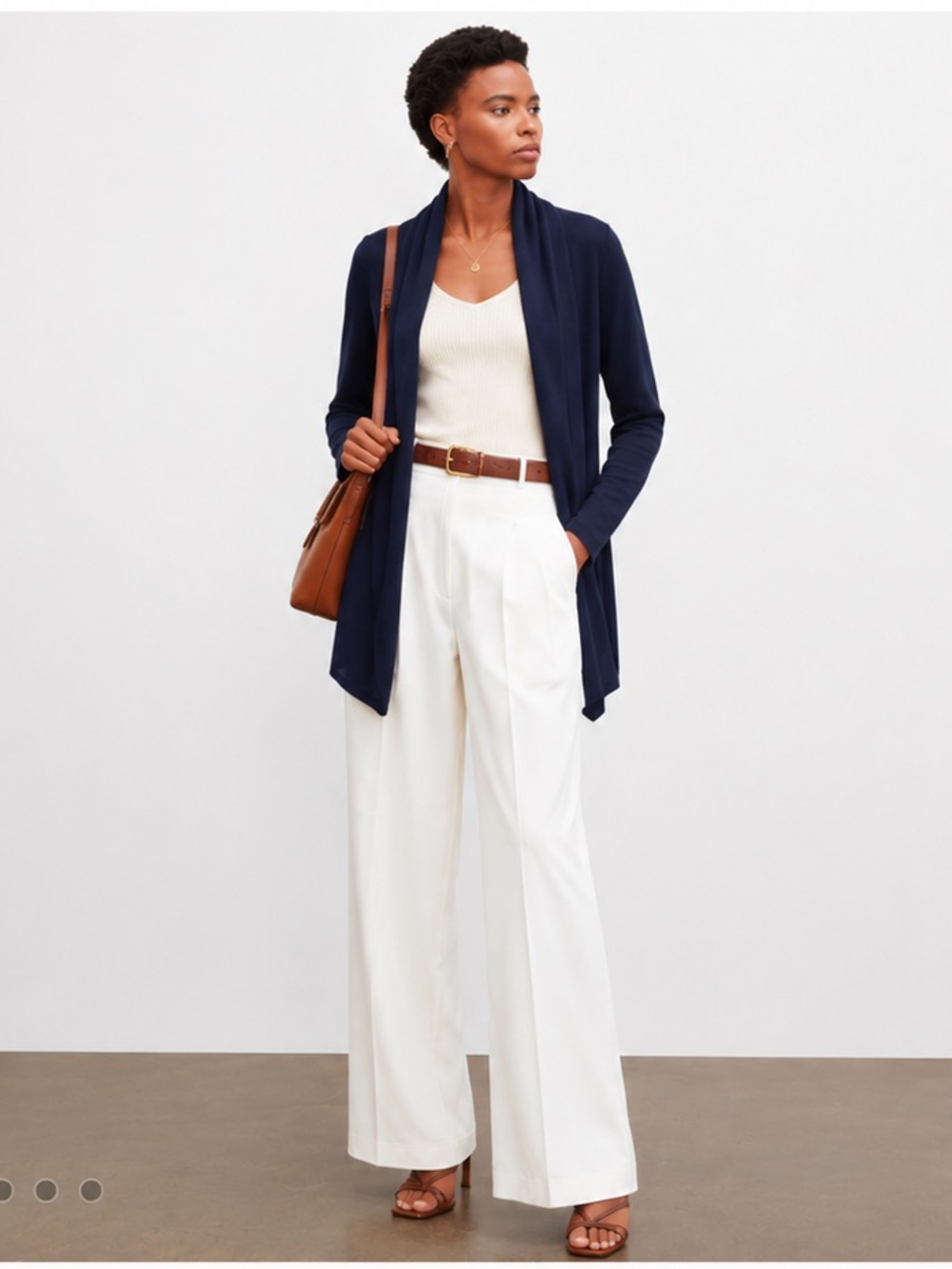 Club Monaco Women's navy Open Front cashmere Cardigan